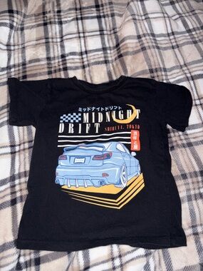 Eighty Eight Black Graphic Tee with Blue and Yellow Accents